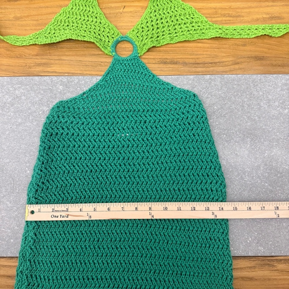 Peppermayo Haven Crochet Cut-Out Maxi Dress Green Two-Tone Size S/M - Picture 10 of 11